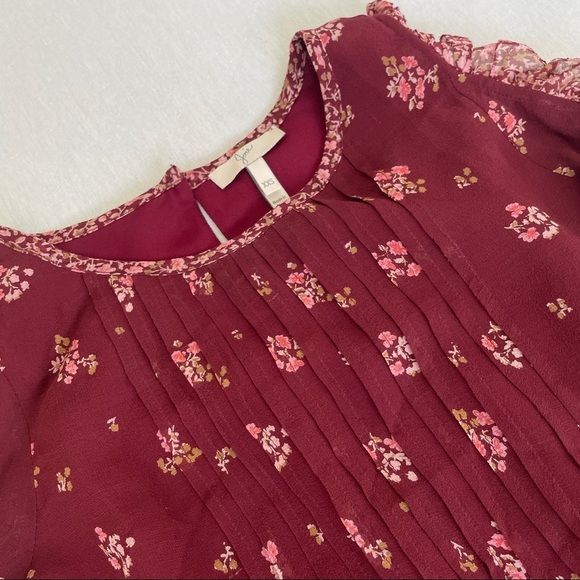 JOIE Arleth Cold Shoulder Floral Silk Dress In Deep Verbena - Picture 5 of 11